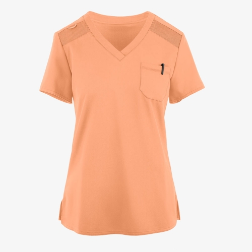 Women 1 Pocket STRETCH Tuck In V Neck Scrub Top